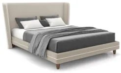 Cama Casal 140cm Com Cabeceira Many Z37 Veludo Bege - Mpozenato