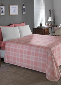 Manta Polar Xadrez Rosa Casal 1 Peça