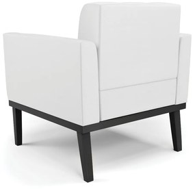 Sofá Namoradeira e Poltrona Base de Madeira Preto Elisa Corino D03 - D'Rossi - Branco