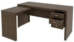 Mesa para Home Office com 03 Gavetas Nogal -Tecno Mobili