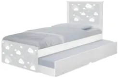 Cama Solteiro Infantil Com Auxiliar 188x88cm Nuvens K06 - Mpozenato
