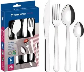 Faqueiro Tramontina Malibu em Aço Inox 24 Peças