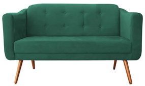 Namoradeira Bruna 1,40 m 2 Lugares Pés Palito Suede Verde Bandeira
