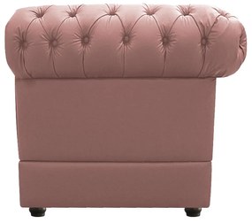 Kit Poltrona e Namoradeira Chesterfield Ana Suede Rosê - ADJ Decor