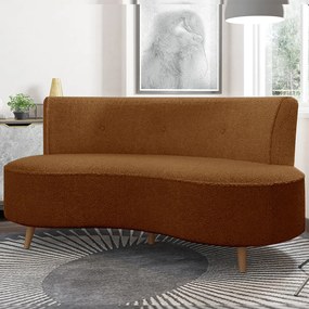 Sofá Living 2 Lugares 160cm Aang Pés Palito Bouclê Terra Cota G33 - Gran Belo