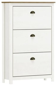 Sapateira Madeira Maciça 3 Gavetas Osiris Branco/Freijó G74 - Gran Belo
