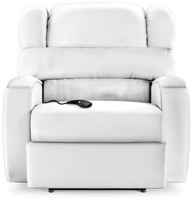 Poltrona do Papai Sala de Cinema Reclinável Kylie Controle Power Elétrico PU Branco G23