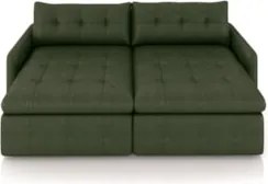 Sofá Retrátil 3 Lugares Para Sala 204cm Elios Couro Verde Z55 - Mpozen