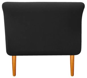 Recamier Estofado Ari 100 cm Solteiro Suede Preto - ADJ Decor