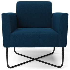 Poltrona Sala Base X Industrial Preto Marisa Bouclê - Azul