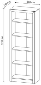 Armário Estante Alto para Escritório Home Office ME4104 MDP Preto G69 - Gran Belo