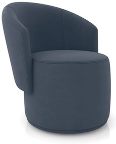 Poltrona Decorativa Orgânica Fixa para Sala Malu Suede M11 - D'Rossi - Azul Marinho