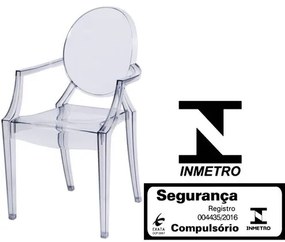Cadeira Louis Ghost com Braco cor Transparente - 9525 Sun House