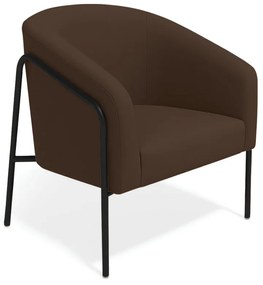 Poltrona Sala Industrial Alta Preto Stella Suede D03 - D'Rossi - Marrom