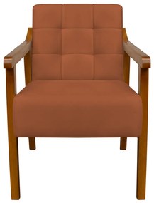 Poltrona Decorativa Vênus Veludo Telha