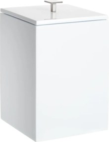 Lixeira de Piso Resina Branco Cromado