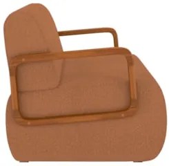 Poltrona Decorativa Orgânica para Sala Belarus Z08 Boucle Terracota -