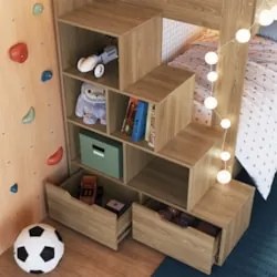 Beliche Infantil Com Escada Nichos e Gavetas Infix C06 Aveiro - Mpozen