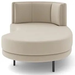 Chaise Longue Divã 164cm Braço Esquerdo Logus D06 Veludo Bege - Mpozen