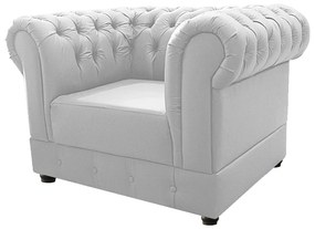 Kit Poltrona e Namoradeira Chesterfield Ana Suede Branco - ADJ Decor