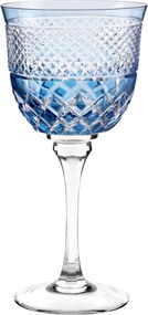 Taça de Cristal Lapidado p/ Água 25 - Azul Claro - 78  Azul Claro - 78