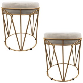 KIT 02 PUFF BABU SUEDE BASE DOURADO DROS - Bege
