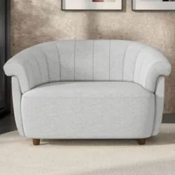 Sofá 2 Lugares 150cm Namoradeira Lykan Linho Cinza Z32    - Mpozenato