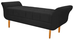 Recamier Estofado Ari 140 cm Casal Suede Preto - ADJ Decor