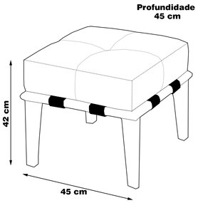 Kit 02 Puffs Decorativos 45cm Martínez Veludo Pés Madeira Verde/Imbúia G62 - Gran Belo