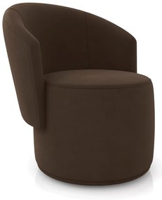 Poltrona Decorativa Orgânica Fixa para Sala Malu Suede M11 - D'Rossi - Marrom