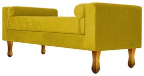 Recamier Félix King Size 195cm Suede Amarelo - ADJ Decor