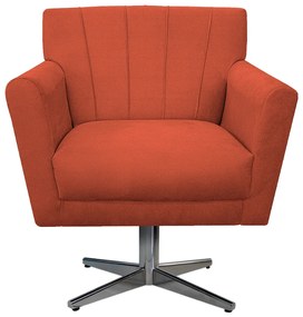 Poltrona Laura Base Giratória de Metal Suede Terracota - ADJ Decor