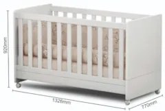 Berço Americano Mini Cama Com Rodízios Charme Z49 Branco - Mpozenato