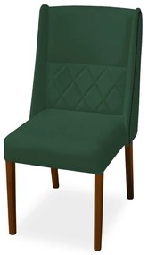 Cadeira de Jantar Lecce Veludo Verde Bandeira