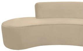 Sofá 3 Lugares Eros D07 Curvo 210cm Braço Direito Veludo Creme - D'Rossi