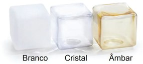 Arandela Aramado Vidro Quadrado 12X17X15Cm Metal E Cubo 01Xg9 |Old Art... (COBRE FOSCO, FOSCO (BRANCO))