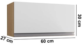 Armário Cozinha Aéreo Geladeira 60cm Basculante Leticia A01 - D'Rossi - Amendoa e Branco