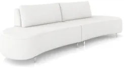 Sofá 3 Lugares 220cm Orgânico Pé Ferro Nagai Bouclê Branco Z55 - Mpoze
