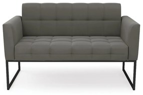 Sofá Namoradeira Elisa Suede Base Metálica Industrial Preto - D'Rossi - Grafite