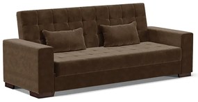 Sofá Cama Sala de Estar 210cm Beesley Suede Marrom G19 - Gran Belo
