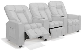 Poltrona Reclinável 3 lugares para Sala de Cinema Pequim PU Branco G23 - Gran Belo