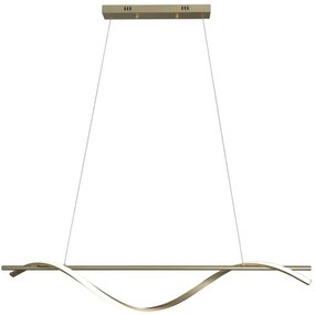 Pendente Led Silicone Aluminio Dourado 20w 3000k Flow