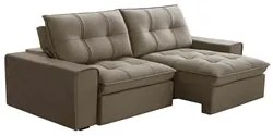 Sofá Retrátil Reclinável 3 Lugares 230cm Argon F05 Veludo Castor - Mpo