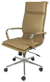 Cadeira Office Alta Orleans em Courino Caramelo com Base Cromada - 62807 Sun House