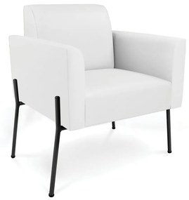 Poltrona Pé de Ferro Preto para Recepção Marisa Corino D03 - D'Rossi - Branco