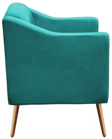 Kit Namoradeira + 2 Poltronas Bruna Pé Palito Suede Azul Tiffany