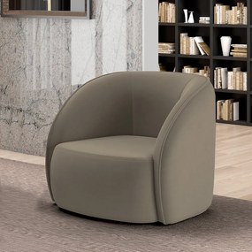 Poltrona Decorativa Sala de Estar Clarke Veludo Castor G45 - Gran Belo
