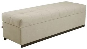 Recamier Baú Linho Cinza Pés Amêndoa 160cm - 62466 Sun House