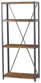 Estante Houston Madeira Rustic Brown Estrutura em Grafite 179cm -38373 Sun House