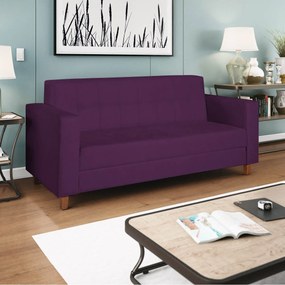 Sofá 2 Lugares Denver Suede Roxo - ADJ Decor